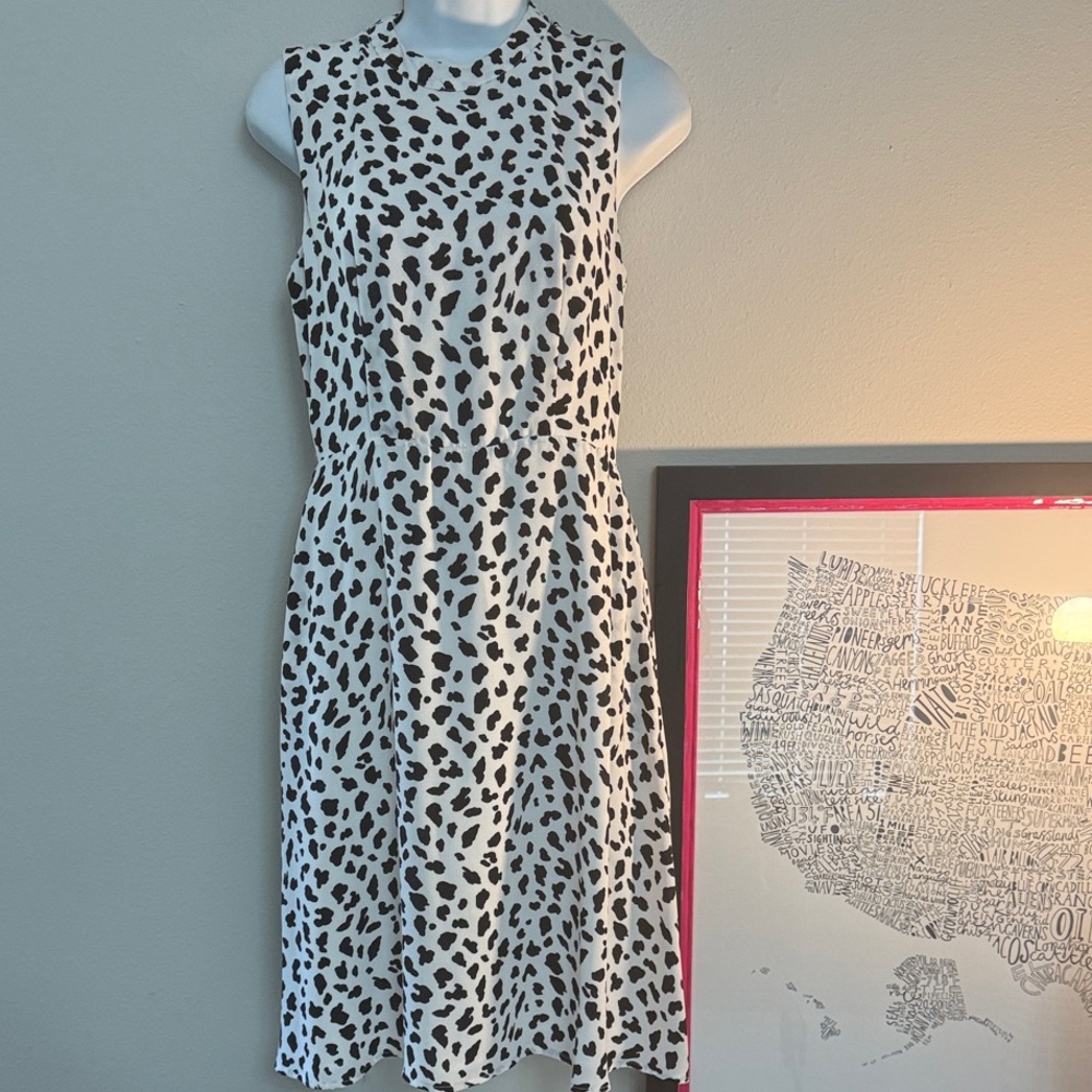 June & Hudson Black and White Midi Dress EUC